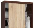 Šatní skříň s posuvnými dveřmi 150 cm MONO wenge / sonoma
