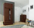 Šatní skříň s otočnými dveřmi a nástavcem 90 cm wenge