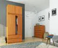 Šatní skříň s otočnými dveřmi a nástavcem 90cm olcha