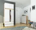 Šatní skříň s otočnými dveřmi a nástavcem 90cm sonoma / bílá