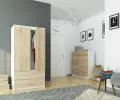 Šatní skříň s otočnými dveřmi 90cm bílá / sonoma