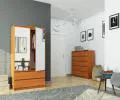 Šatní skříň s otočnými dveřmi a zrcadlem 90 cm olcha