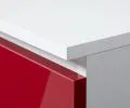 Šatní skříň s otočnými dveřmi 90cm červená lesklá