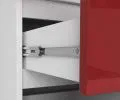 Šatní skříň s otočnými dveřmi 90cm červená lesklá