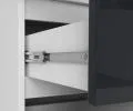 Šatní skříň s otočnými dveřmi 90cm šedá lesklá