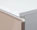 Šatní skříň s otočnými dveřmi a nástavcem 90cm bílá / cappuccino lesklá