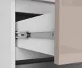 Šatní skříň s otočnými dveřmi a nástavcem 90cm bílá / cappuccino lesklá