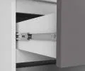 Šatní skříň s otočnými dveřmi 90cm bílá / šedá