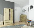 Šatní skříň s otočnými dveřmi 90cm dub artisan