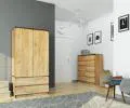 Šatní skřín s otočnými dveřmi 90cm dub craft