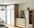 Šatní skříň s posuvnými dveřmi a nástavcem150cm MONO dub sonoma / bílá