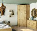 Rohová šatní skříň s nástavcem S100 dub artisan