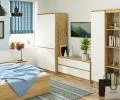 Šatní skříň s otočnými dveřmi 90cm 4D dub artisan / bílá