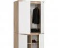Šatní skříň s otočnými dveřmi 90cm 4D dub sonoma / bílá