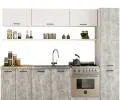 Potravinová kuchyňská skříň OLIVIA se šířkou 40cm a výškou 205cm Bílá/Beton