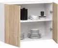 Závěsná kuchyňská skříňka LIMA šířka 80cm výška 58cm v dekoru Dub Sonoma / Bílá