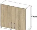 Závěsná kuchyňská skříňka LIMA šířka 80cm výška 58cm v dekoru Dub Sonoma / Bílá