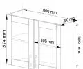 Závěsná kuchyňská skříňka LIMA šířka 80cm výška 58cm s vitrínou Dub Sonoma / Bílá