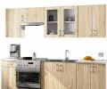 Závěsná kuchyňská skříňka LIMA šířka 80cm výška 72cm s vitrínou Dub Sonoma / Bílá