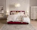 Čalouněná postel 90x200 ELEGANTE Vínová Paris s úložným prostorem kovový rošt
