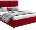 Čalouněná postel 90x200 ELEGANTE Vínová Paris s úložným prostorem kovový rošt