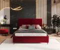 Čalouněná postel ELEGANTE 120x200 Vínová Paris s úložným prostorem kovový rošt