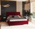 Čalouněná postel ELEGANTE 120x200 Vínová Paris s úložným prostorem kovový rošt