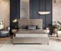 Čalouněná postel ELEGANTE 90x200 Béžová Paris s úložným prostorem kovový rošt