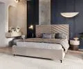 Čalouněná postel ELEGANTE 90x200 Béžová Paris s úložným prostorem kovový rošt