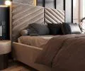Čalouněná postel ELEGANTE 90x200 Béžová Paris s úložným prostorem kovový rošt