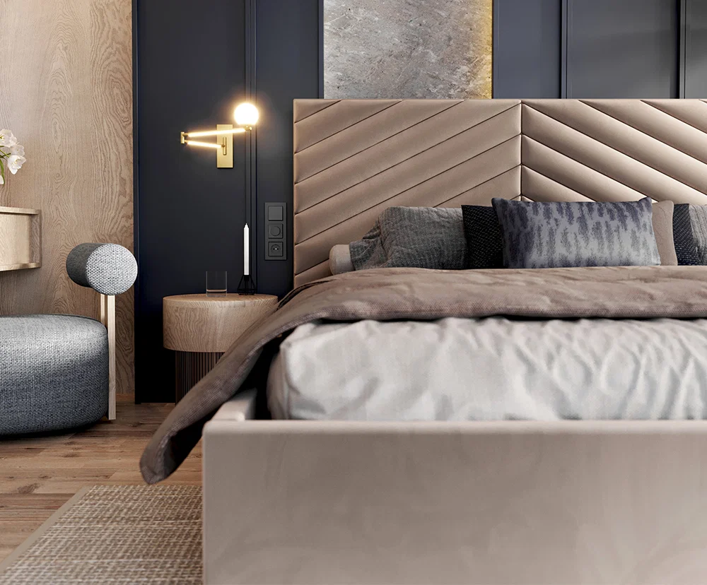 Čalouněná postel ELEGANTE 90x200 Béžová Paris s úložným prostorem kovový rošt