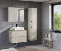 Koupelnová skříňka BELLA CASHMERE 100cm + deska + umyvadlo + prádelní koš