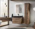 Koupelnová skříňka SANTA FE OAK 100cm + deska + umyvadlo + regál