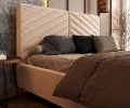 Čalouněná postel ELEGANTE 90x200 Krémová Paris s úložným prostorem kovový rošt