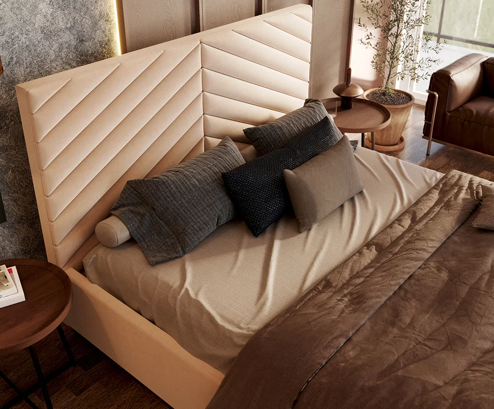 Čalouněná postel ELEGANTE 90x200 Krémová Paris s úložným prostorem kovový rošt