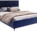 Čalouněná postel ELEGANTE 140x200 Tmavě Modrá Paris s úložným prostorem kovový rošt