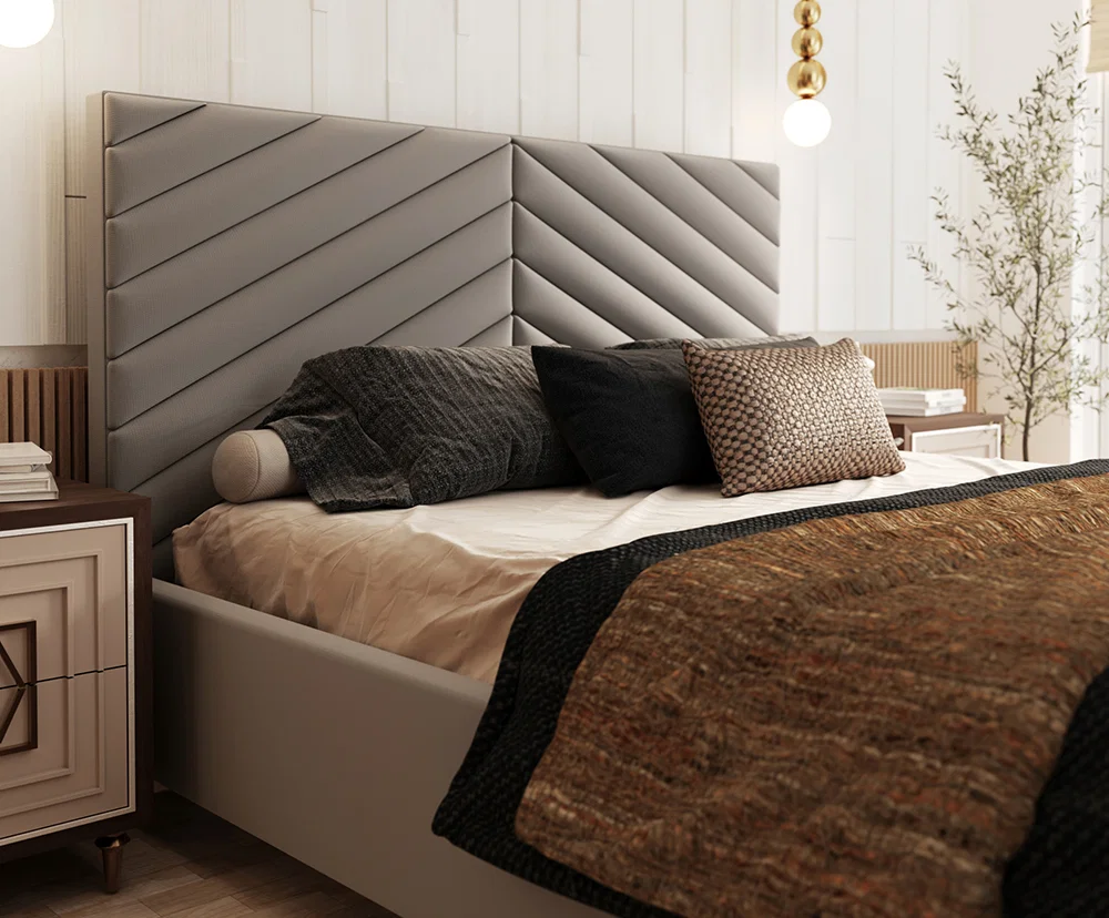 Čalouněná postel ELEGANTE 90x200 Světle Šedá Paris s úložným prostorem kovový rošt