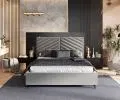 Čalouněná postel ELEGANTE 160x200 Steel Paris s úložným prostorem kovový rošt
