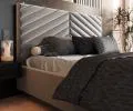 Čalouněná postel ELEGANTE 160x200 Steel Paris s úložným prostorem kovový rošt
