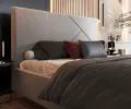 Čalouněná postel NAVARO 160x200 Šedá Paris s úložným prostorem kovový rošt