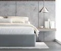 Čalouněná postel ORLANDO 90x200 Šedá Trinity s úložným prostorem kovový rošt