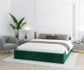 Čalouněná postel ORLANDO 120x200 Zelená Trinity s úložným prostorem kovový rošt