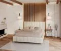 Čalouněná postel FRASCA 180x200 Krémová Boucle