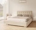 Čalouněná postel LUCERNA 120x200 Krémová Trinity s úložným prostorem kovový rošt