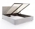 Čalouněná postel LUCERNA 90x200 Šedá Trinity s úložným prostorem kovový rošt