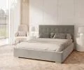 Čalouněná postel LUCERNA 120x200 Šedá Trinity s úložným prostorem kovový rošt