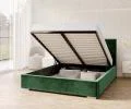 Čalouněná postel LUCERNA 90x200 Zelená Trinity s úložným prostorem kovový rošt