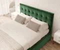 Čalouněná postel LUCERNA 90x200 Zelená Trinity s úložným prostorem kovový rošt