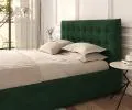 Čalouněná postel LUCERNA 90x200 Zelená Trinity s úložným prostorem kovový rošt