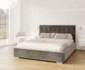 Čalouněná postel LUCERNA 140x200 Grafit Trinity s úložným prostorem kovový rošt